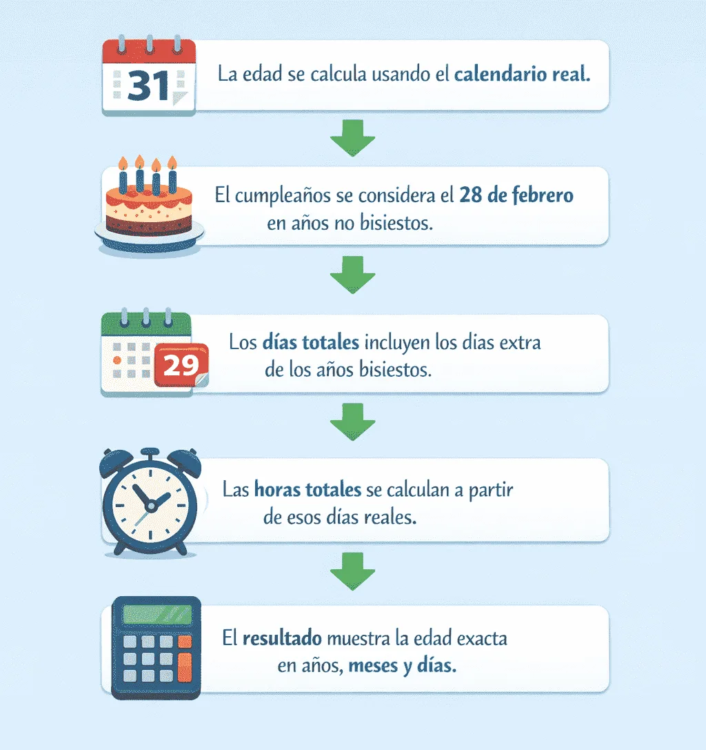 Calculadora de Edad Cronológica | Edad Exacta en Años, Meses y Días calculo edad anos normales