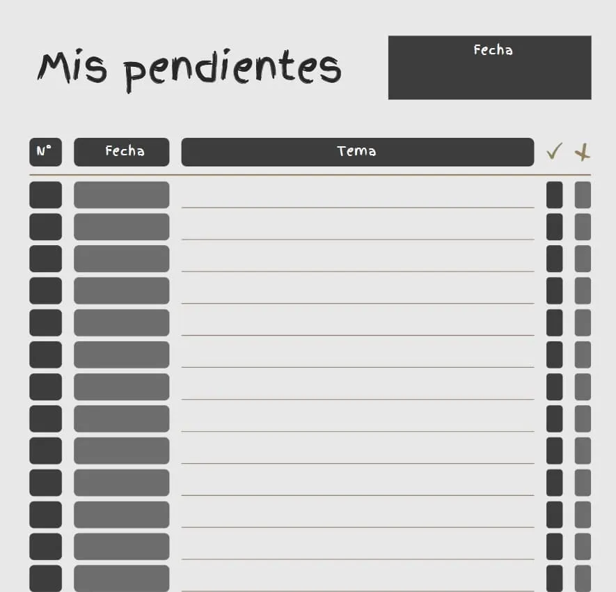 Lista de Pendientes Lista de Pendientes